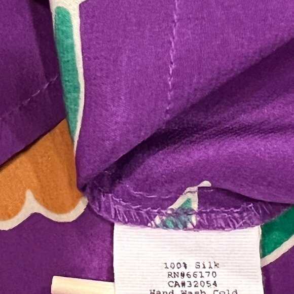 LUX Silk Baby Doll Mini Dress, Pockets, Purple Floral, M - Picture 5 of 8